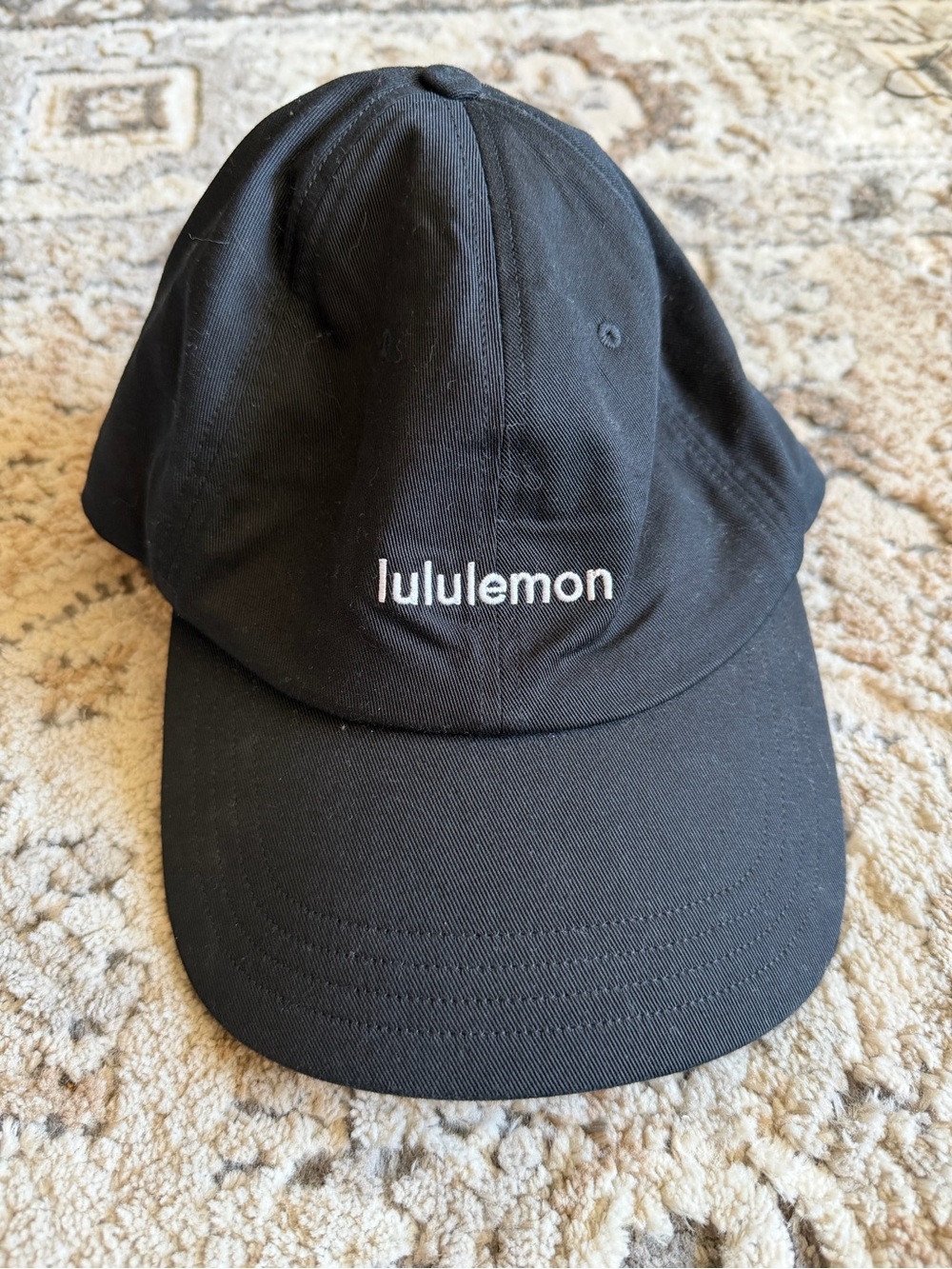 lululemon athletica Black Cap with White Script Logo